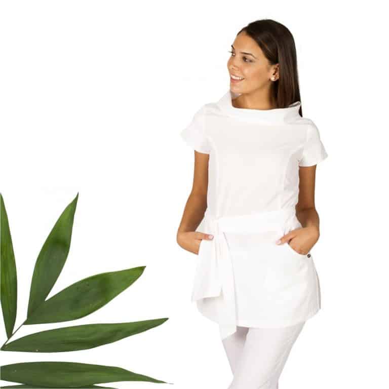 Casacca estetista bianca personalizzata con logo- Vendita online