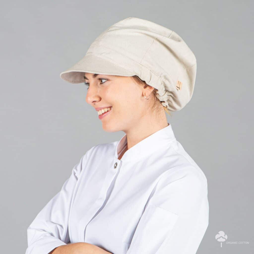 Cappello cuoco sabbia tessuto riciclato e organico Klopman - Acquista Online