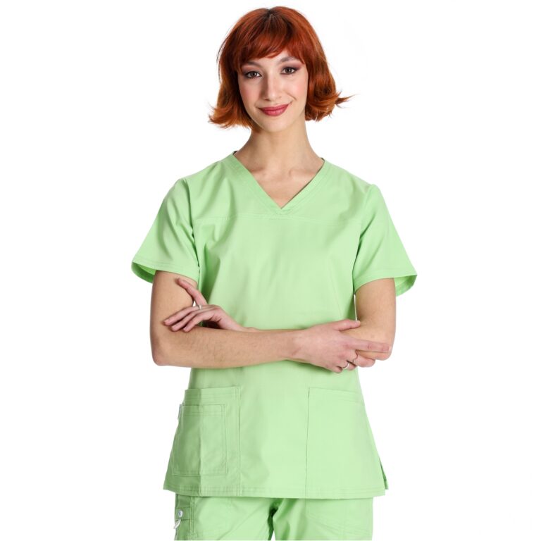 Rmoon Divisa Estetista Donna Divisa OSS Donna Divisa Infermiere Top Scrub,  Donna Ideale per Infermieri,Donna Divisa Infermiere a Manica Corta Scollo V  Manica Corta Donna Top (Bianca, S) : : Moda