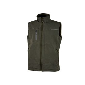 Gilet da lavoro U-Power Saturn in softshell verde scuro