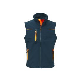 FU188DB-Gilet da lavoro U-Power Universe in softshell navy arancione